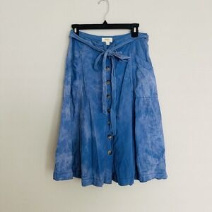 Anthropologie Maeve Effortless Skirt Big Pockets Corduroy Women's 2 Blue